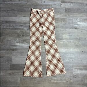 Hollister Plaid Flare Stretch Pants
